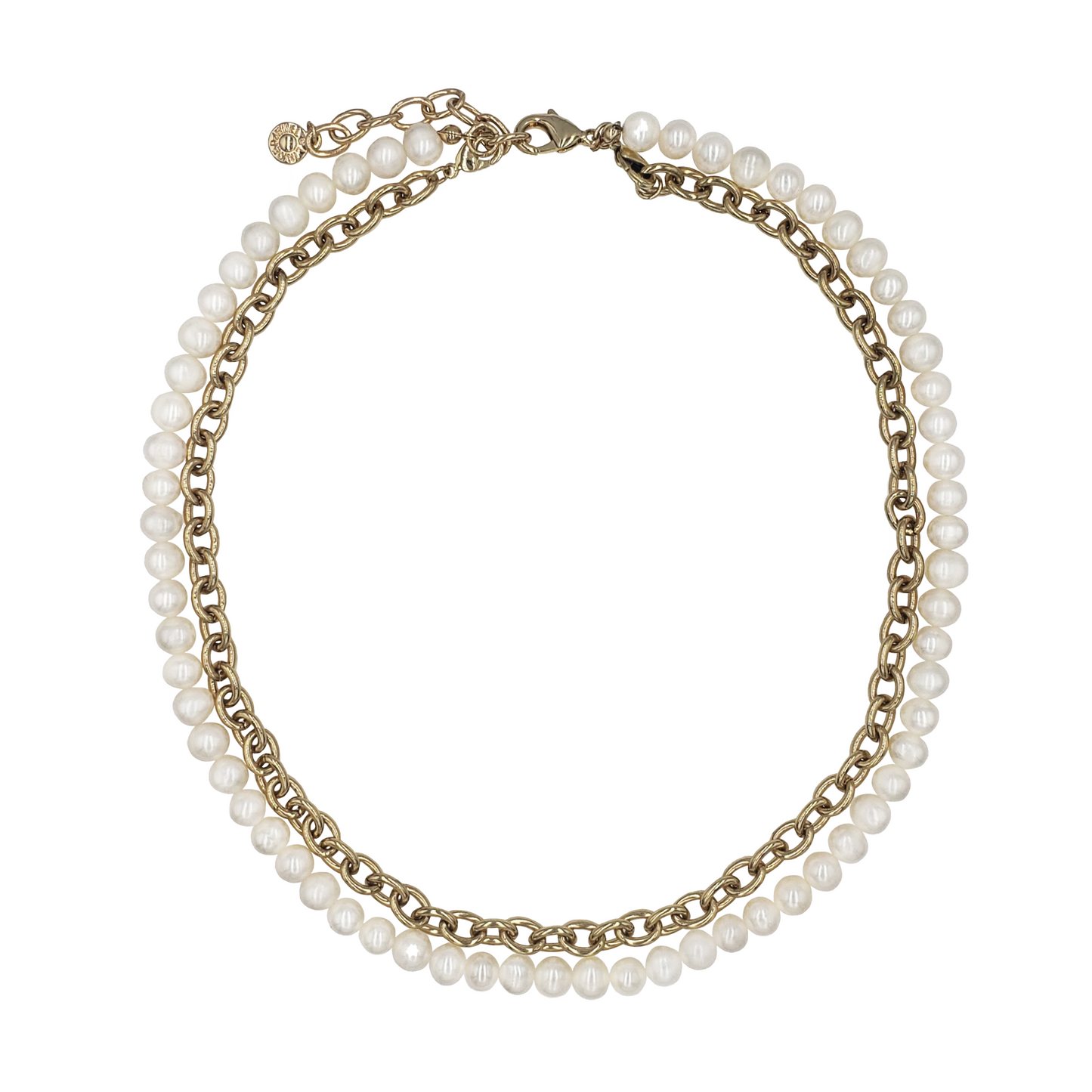 2 in 1 Pearl and chain necklace