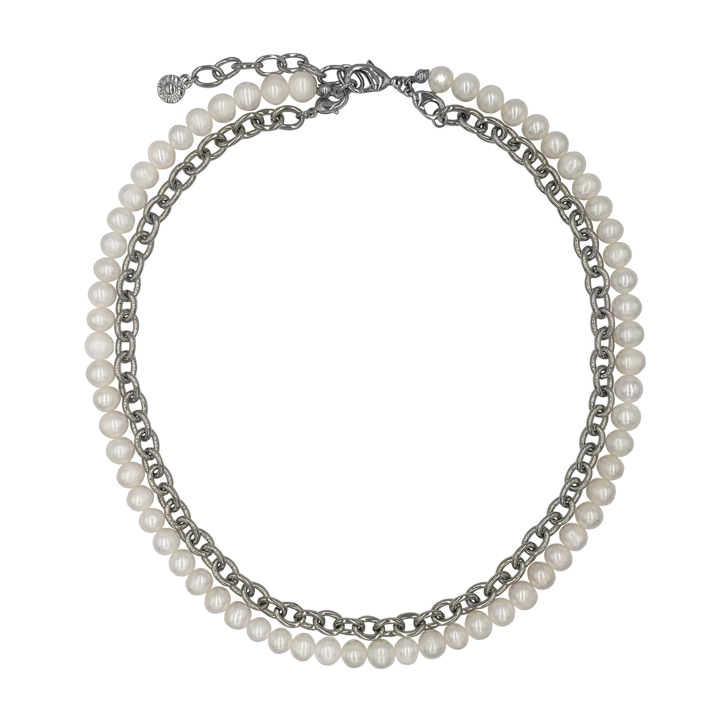 2 in 1 Pearl and chain necklace