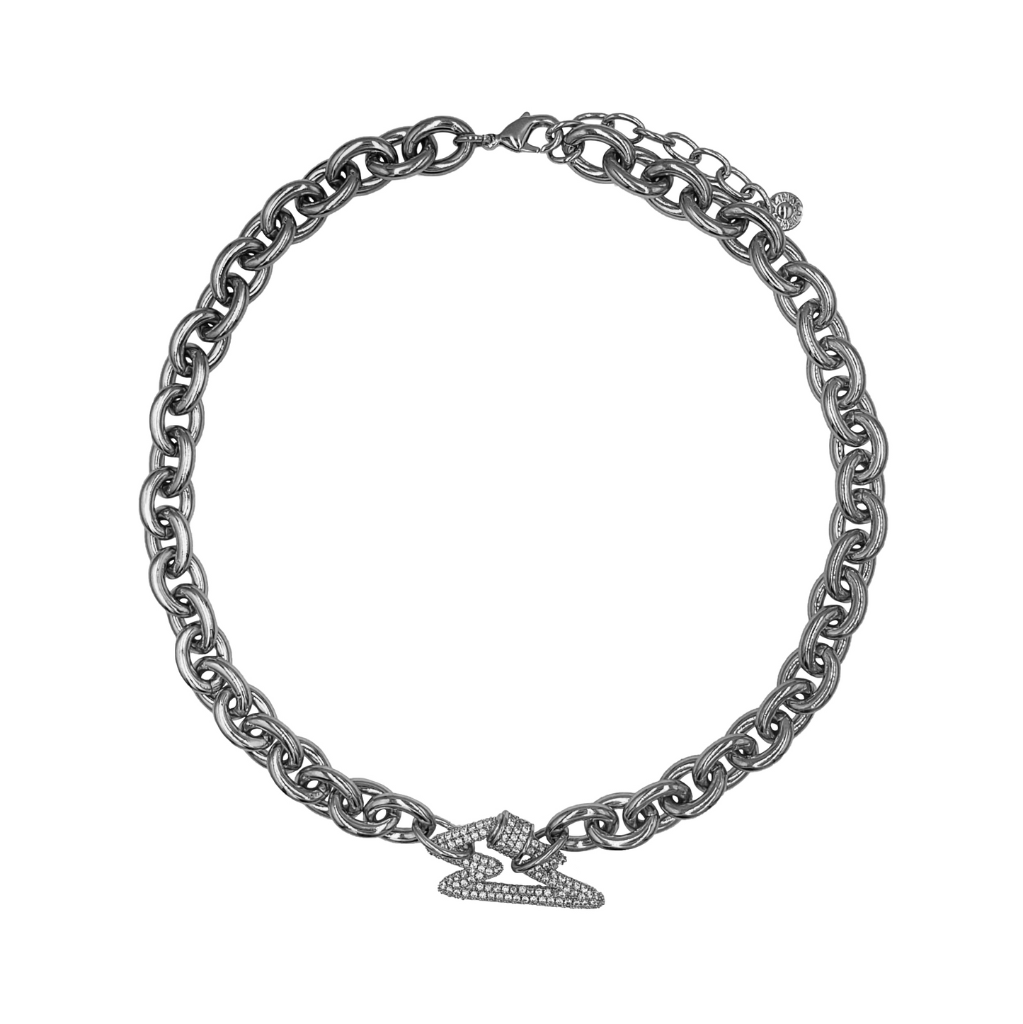 Stone Paved Lightning Pendant Chain