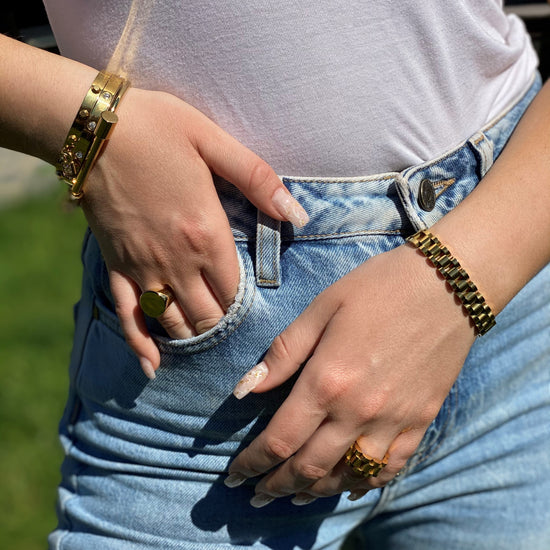 Silver Watch Chain Ring